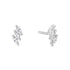 Silver Triple Marquise Stud Earrings